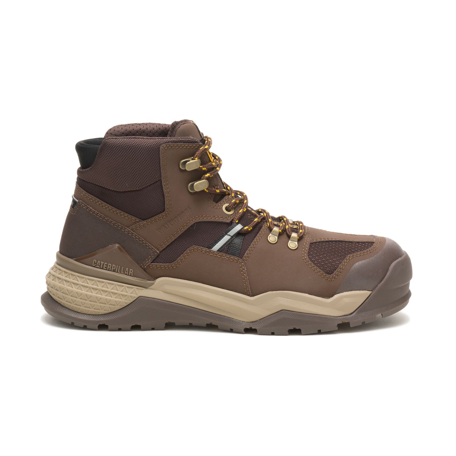 Caterpillar Boots South Africa - Cat Men's Provoke Mid Waterproof Alloy Toe Work Boots Chocolate HR7631482